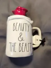 NEW Rae Dunn Disney Princess Beauty & The Beast Rose Topper Mug Belle
