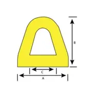 Mackay DRY50501200 Docking Rubber High Visibility Yellow 50 x 50 x 1200mm