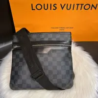 在飛比找PopChill優惠-[二手] Louis Vuitton LV 黑色棋盤格 拉鍊