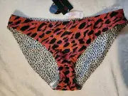 NoBo Reversible High Leg XL (15-17) Juniors Terrazzo Animal print Bikini (K8)