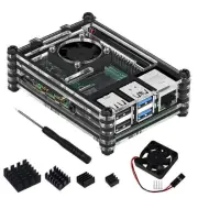 Transparent Case with Cooling Fan for Raspberry Pi 4B