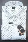 Hugo Boss Men HAL Kent Casual Fit Pastel White Jersey Cotton Dress Shirt 42 16.5