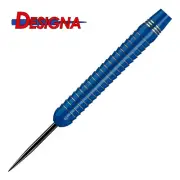 Designa Mako 22g Steel Tip Darts - Electro Brass - Shark Grip - Blue - D1878