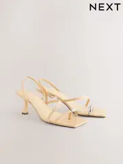 Buttermilk Yellow Toe Loop Heeled Sandals (AL5829) | $71