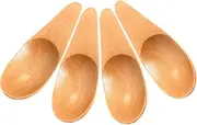 UTHCLO Practical Tea Spoon Scoops 4-Piece Mini Wooden Spoons for Daily Use Salt Scoop for Kitchen Supplies