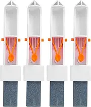 BlueStars 4-Pack Pool Pumice Stone with EZ-Clip Handle Pumice Sticks Stone - Clean Remove Rust Stains on Tiles, Scrub Debris Off Walls, Floors, Steps, Corners, Toilet Bowl Ring, Bath, Kitchen, Pool