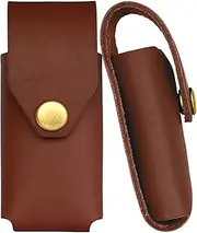 [American Bench Craft] Riveted Leather Multi Tool Case fits Leatherman Wingman, Sidekick, REBAR, REV, Fuse - Leather Sheath (Brown)