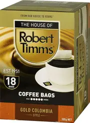 4 x 18pk Robert Timms Gold Colombia Style Coffee Bags