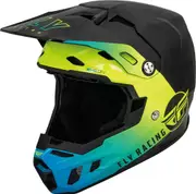 Fly Racing Formula CC Centrum, motocross helmet , color: Black/Blue/Neon-Yellow , size: S