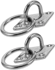 2pcs Diamond Hanging Ring Deck Hook Bolts Wall Mount Workout Anchors Hammock Ceiling Mount Anchor Ceiling Mount Eye Plate with Ring Mount Stainless Steel Silver