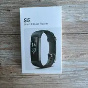 S5 Health & Fitness Tracker HR Steps Counter Heart Rate & Sleep Monitor Black