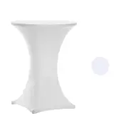Catzon Cocktail Table Covers Spandex Stretch Tablecloth-White