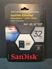 SanDisk Extreme 32GB MicroSDHC 90 MB/S UHS-1 SD Memory Card W Adapter