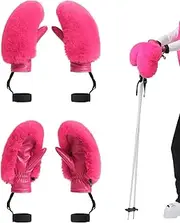 [GSOU SNOW] Women Ski Gloves Snowboard Gloves Faux Fur Palm Sheepskin Warm for Winter