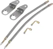 X AUTOHAUX 1 Set 90 Degree Copper Tire Valve Extension with Universal Stainless Steel 350mm Tyre Valve Stem Extender for Car Motorcycle RV Truck Bike