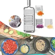 Multifunctional Vegetable Cutter Manual Stainless Steel Slicer for Potatoes Carrots and Cucumbers Vertical Kitchen Grater for Shredding Slicing and Chopping Ea