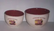 Terra Cotta Country Kitchen Rooster Nesting Bowls NEW Set of 2