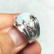 Natural White Opal Stone Ring Beautiful Design Ring With White Opal Stone Ring