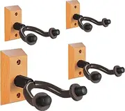CC CAIHONG Guitar Wall Mount 4 Pack, Hardwood Guitar Hanger Wall Hook Holder Stand Display with Screws - Easy to Install - Fits All Size Guitars, Bass, Mandolin, Banjo, Ukulele