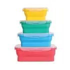 - Collapsible Silicone Food Storage Containers with Lids, Set of 4, BPA-Free,...