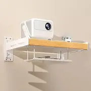 TT-YED Wall-Mounted Projector Bracket, Multi-Function Wall Storage Rack, Carbon Steel Material Load-Bearing 15Kg, Mini Webcam Bracket, Punching/Punch-Free Installation,C