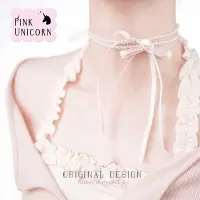 在飛比找Yahoo!奇摩拍賣優惠-ALIN飾品商店【】 Pink法式芭蕾風鎖骨鏈雙層珍珠疊