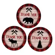 Lumberjack Party Thank You Sticker Labels by Adore By Nat - Plaid Wedding