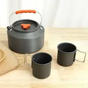 2.5L Camping Kettle - Heat Evenly, Sturdy Rustproof Coffee Pot With 2 Cups for Outdoor Hiking Picnic