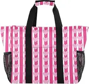 [sanluoli] Bag Collapsable Tote Bag For Beach Waterproof with Handles Tote Bag For Car, Gradient Pink Heart Pattern, 1 size