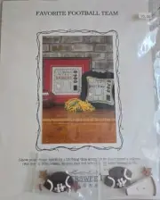 Rare Bittersweet Designs "Favorite Football Team" Cross Stitch Chart W/ Charms