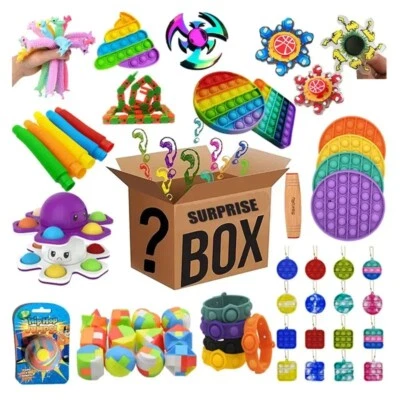 24 PCS Mystery Fidget Toys Box Bundle Pack Push Pop Bubble Birthday Gift UK SELL