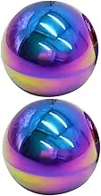 Kisangel 2Pcs Reflective Stainless Steel Garden Gazing Ball Outdoor Mirror Ball Decor for Patio Lawn Unique Art for Home Decoration and Photography