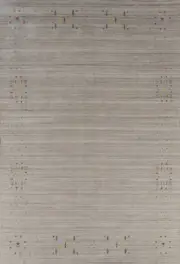 Soft and Plush Beige Color Wool Gabbeh Area Rug Hand-knotted 8x10 ft