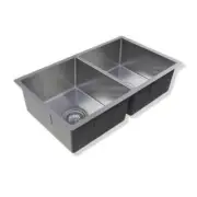New Kitchen Bar Double Bowl Sink 770 x450 Over Under Mount Stainless Steel CBM13