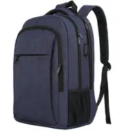 Hiking Back Pack Laptop Backpack with USB Charging Port Business Travel Bag Computer Bag,Navy