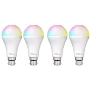 4x Laser 10W B22 Smart RGB LED Bulb Wireless Enabled Google/Alexa/App Control