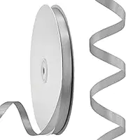 Rilisili Silver Grey Satin Ribbon 3/8 Inch 50 Yards Double Faced Polyester Satin Ribbons for Gift Wrapping DIY Crafts Weddings Invitations Flower Bouquet Bow Making Home Decor Sewing