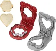 uxcell 2 Pack Crustless Sandwich Cutter, Flower/Heart Shape Uncrustable Sandwich Maker Sealer Press Bread Cookie Cutter and Sealer for DIY Breakfast Lunch Afternoon Tea (Red/Gray)