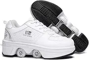 [KOFUBOKE] 2-in-1 Roller Skates & Sneakers Unisex Retractable Wheels Outdoor Fun & Fitness Kick Roller Shoes