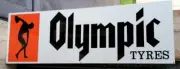 OLYMPIC TYRES ENAMEL SIGN REPRO 900mm x 300mm (MADE TO ORDER) #256