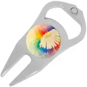 Watercolor Daisy Golf Ball Marker Divot Repair Tool Bottle Opener