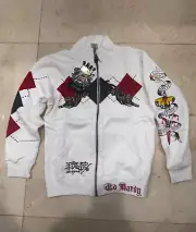 Ed Hardy Kids Panther Head Graphics Sweater Jacket Zip Up NWT Size Small RARE