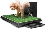 Biubiu Large Dog Grass Pad with Tray 51cm X 76cm, for Indoor and Outdoor Use, Puppy Turf Grass Pad Reusable Training Pads with Pee Baffle, Ideal for Medium and Small Dogs
