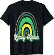 [X.Style] One Lucky Mama Shirt for Mom of Newborn St Patrick Pregnancy ds686 T-Shirt Black