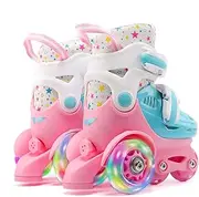 Kids Quad Skates - Roller Skates for Girls | Roller Skates Shoes for Boys Girls | Outdoor Adjustable Roller Skates | High Elasticity PU Roller Skating Shoes for 2-8 Year Old Boys and Girls