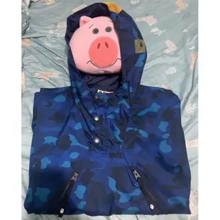 a bathing ape 藍 迷彩 衝鋒 外套 XL號