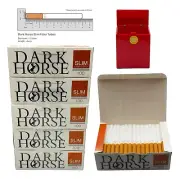 500x Dark Horse Slim Filter Tubes Regular Cork Tobacco Cigarette Orange+FreeCase