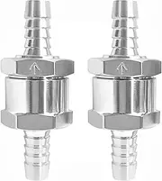 5/16"(8mm) OD Fuel Non-Return One Way Inline Check Valve Aluminum Alloy for Fuel Oil Petrol Diesel Gasoline Silver 2PCS