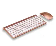 Wireless Ultra-Thin Mini Mouse Keyboard Set Usb Wireless Key Mouse Set - Rose Gold