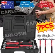 7X Car Body Repair Hammer & Dolly Kit Auto Panel Beating Dent Roller Auto Tools